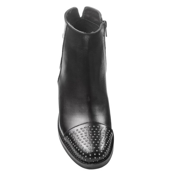 Stelle Monelle Black Studded Leather Ankle Boot - Picture 3 of 6